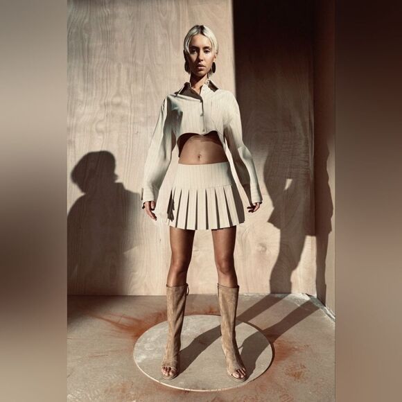 ZARA Box Pleat Skorts NWT - Picture 3 of 12